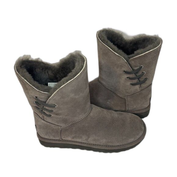 UGG AUSTRALIA Constantine Winter Fur Wool Winter Suede Boots Women Comfy Slip On - Picture 2 of 7
